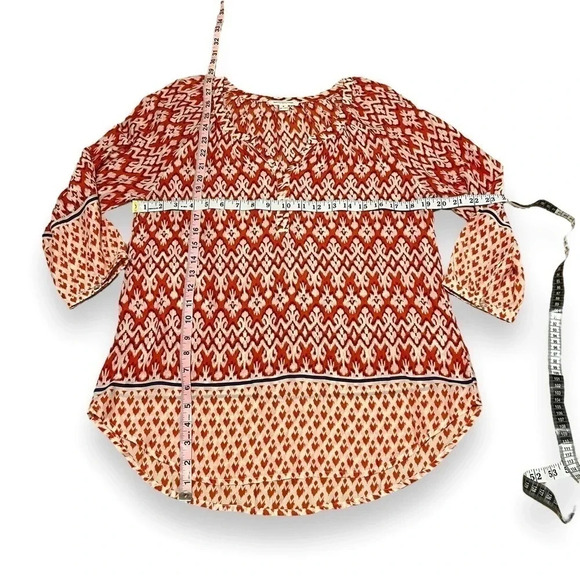 BEACHLUNCHLOUNGE “Sonya” Ikat Print Tunic Top Blouse Size Small - Picture 6 of 6